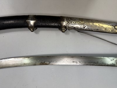 Lot 342 - AN OTTOMAN SILVER-MOUNTED SWORD (SHAMSHIR), TURKEY, 18TH/ EARLY 19TH CENTURY