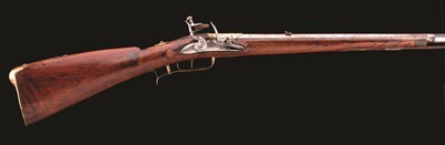 Lot 152 - A RARE GERMAN BUTT RESERVOIR AIRGUN BY JOHAN ADAM STRAUB A BIBRICH