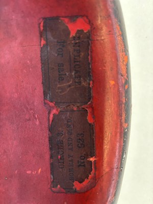 Lot 20 - AN INDIAN HIDE SHIELD (DHAL), 19TH CENTURY, SIGNED BHAGUAN KHOOSALOA, AHMEDABAD