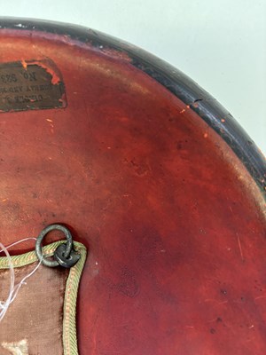 Lot 20 - AN INDIAN HIDE SHIELD (DHAL), 19TH CENTURY, SIGNED BHAGUAN KHOOSALOA, AHMEDABAD