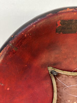 Lot 20 - AN INDIAN HIDE SHIELD (DHAL), 19TH CENTURY, SIGNED BHAGUAN KHOOSALOA, AHMEDABAD