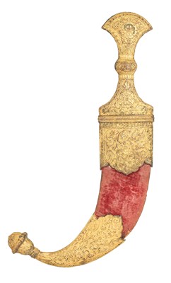 Lot 104 - AN ARAB DAGGER (JAMBIYA), KUTCH, LATE 19TH CENTURY