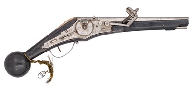 Lot 223 - A RARE 20 BORE NORTH GERMAN WHEEL-LOCK ‘PUFFER’ PISTOL, CIRCA 1580, POSSIBLY ESSLINGEN