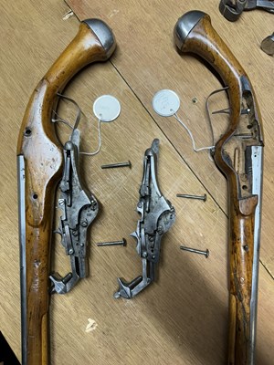 Lot 233 - A PAIR OF 25 BORE GERMAN LONG WHEEL-LOCK HOLSTER PISTOLS, SUHL, CIRCA 1660