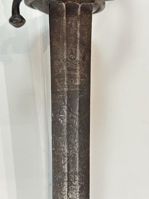 Lot 183 - A SWISS MILITARY SWORD, THE BLADE DATED 1726