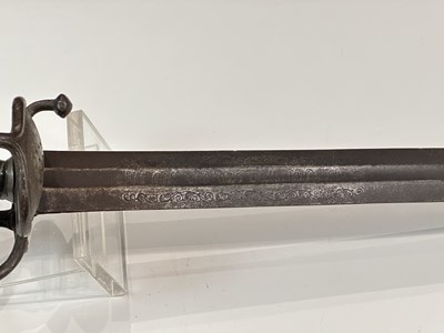 Lot 183 - A SWISS MILITARY SWORD, THE BLADE DATED 1726