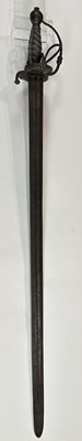 Lot 183 - A SWISS MILITARY SWORD, THE BLADE DATED 1726