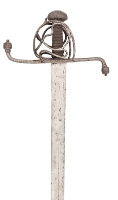 Lot 152 - A NORTH EUROPEAN BASKET-HILTED MILITARY BACKSWORD (TESSAK), LATE 16TH CENTURY