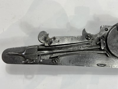 Lot 213 - A RARE DETACHED GERMAN COMBINED MATCH-AND WHEEL-LOCK MECHANISM, LATE 16TH CENTURY