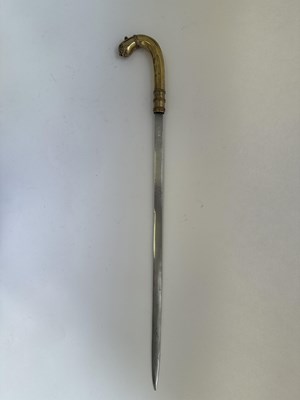 Lot 527 - AN INDIAN SWORD CANE BLADE, 19TH CENTURY