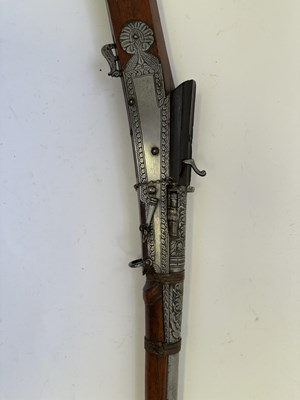 Lot 577 - AN INDIAN 15-BORE MATCHLOCK GUN (TORADAR), LATE 18TH/19TH CENTURY, PROBABLY JAIPUR, RAJASTHAN