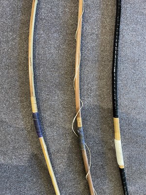 Lot 587 - THREE SIGNED JAPANESE BOWS, 20TH CENTURY