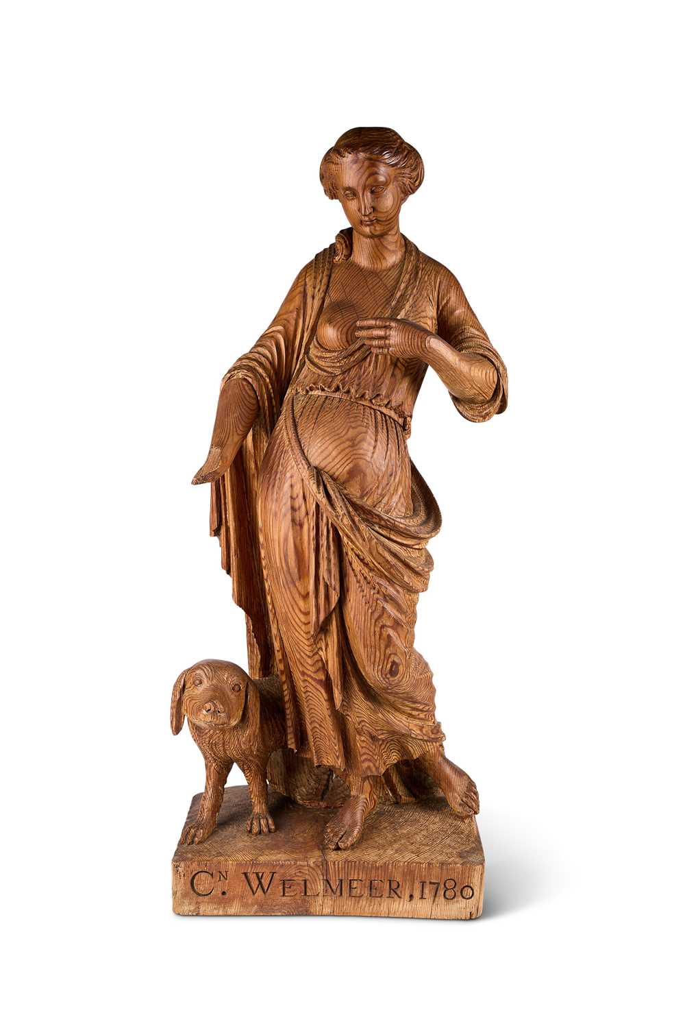 Lot 82 - CHRISTIAAN WELMEER (1742-1814): CLASSICAL FIGURE WITH A DOG, 1780