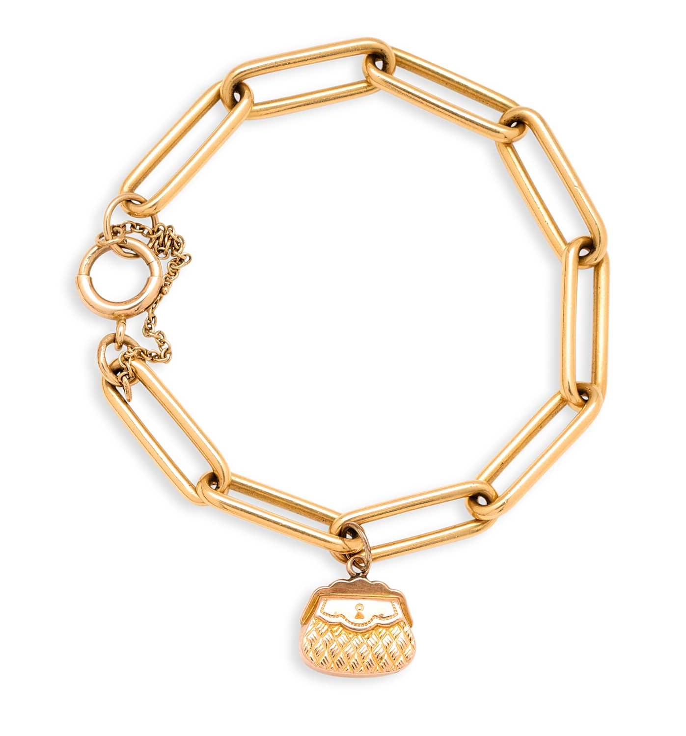 Lot 567 - VICTORIAN GOLD BRACELET, 1890s