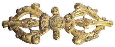 Lot 5 - COPPER-GILT VAJRA EMBLEM