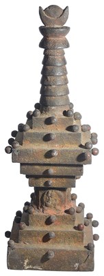 Lot 6 - A WOOD MODEL STUPA