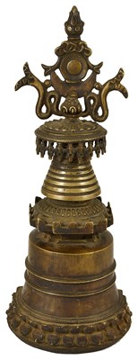 Lot 8 - A BRONZE STUPA