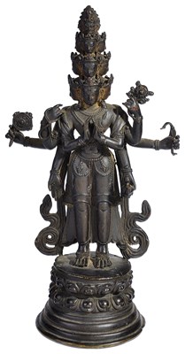 Lot 9 - A BRONZE FIGURE OF AVALOKITESVARA