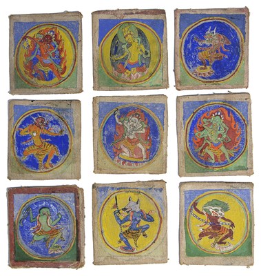 Lot 16 - A COLLECTION OF TIBETAN MINIATURE PAINTINGS (TSAKLIS)