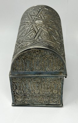 Lot 110 - A SPANISH ELECTROPLATE 'ALHAMBRA' CASKET, R. CONTRERAS É HIJO, GRANADA, CIRCA 1900