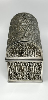 Lot 110 - A SPANISH ELECTROPLATE 'ALHAMBRA' CASKET, R. CONTRERAS É HIJO, GRANADA, CIRCA 1900