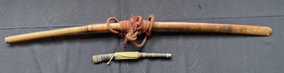 Lot 600 - A BURMESE SWORD (DHA) AND A SMALL DAGGER, LATE 19TH/20TH CENTURY