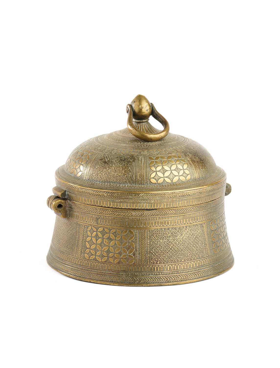 Lot 55 - A BRASS PAN BOX (PAN DAN), INDIA, CIRCA 1900