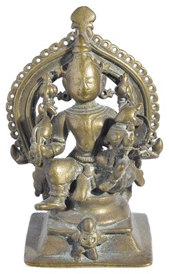 Lot 38 - A BRASS LAKSHMI-NARAYANA