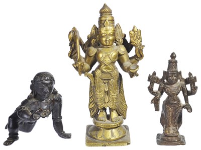 Lot 39 - THREE BRONZE IMAGES OF HINDU DEITIES