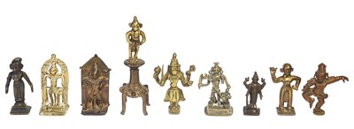 Lot 40 - NINE SMALL BRONZE HINDU IMAGES