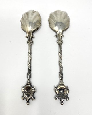 Lot 118 - A PAIR OF VICTORIAN SILVER SALTERS' COMPANY SPOONS, SMITH & NICHOLSON, LONDON, 1858