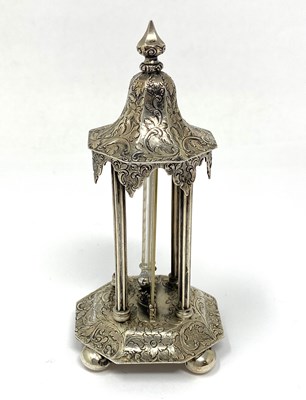 Lot 185 - A VICTORIAN SILVER 'PAVILION' THERMOMETER, GERVASE WHEELER, BIRMINGHAM, 1841