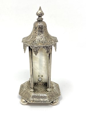 Lot 185 - A VICTORIAN SILVER 'PAVILION' THERMOMETER, GERVASE WHEELER, BIRMINGHAM, 1841