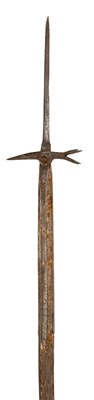 Lot 249 - A LUCERNE HAMMER IN 17TH CENTURY STYLE, 19TH CENTURY, A SPIKED FLAIL, 17TH CENTURY, AND ANOTHER, IN 17TH CENTURY STYLE, 19TH CENTURY