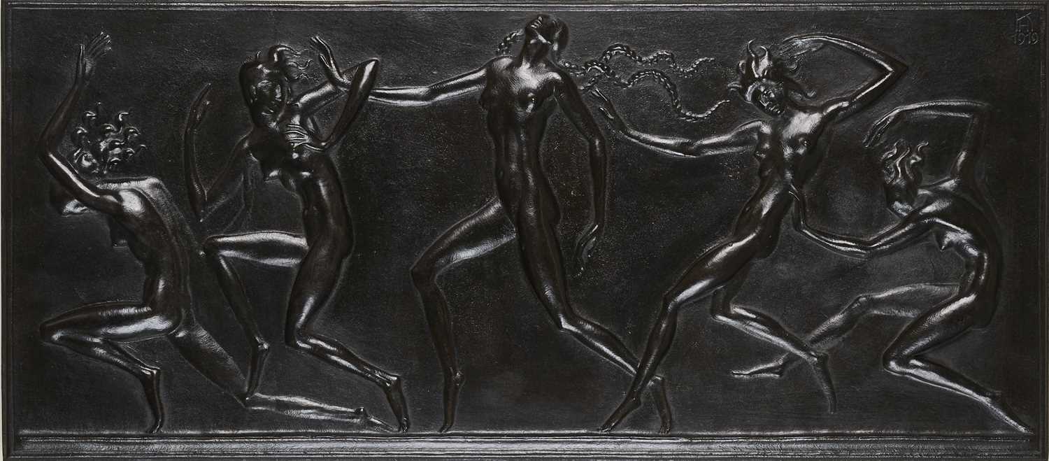 Lot 92 - KARL HUBER (1872-1953): TANZERINNEN (NYMPHS DANCING)