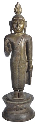 Lot 48 - A BRONZE FIGURE OF BUDDHA