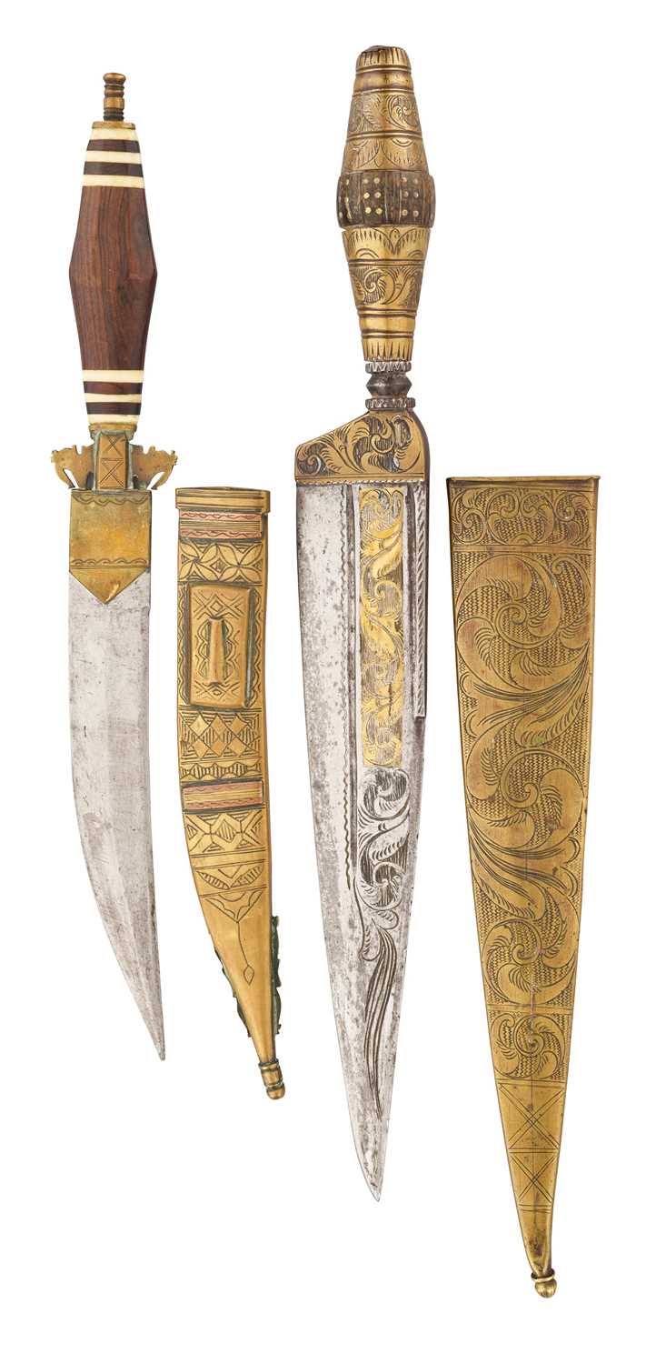 Lot 708 - A SPANISH DAGGER AND A FURTHER DAGGER FROM SIERRA LEONE, 19TH CENTURY
