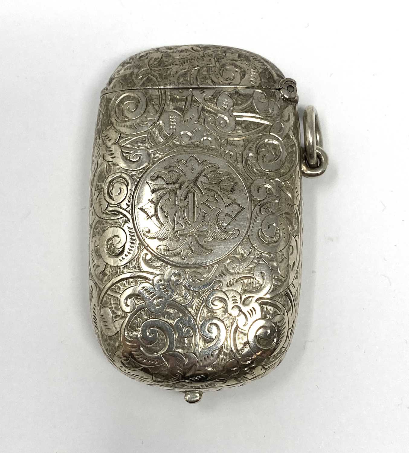 Lot 12 - A VICTORIAN SILVER PATENT COMBINATION VESTA, SOVEREIGN AND STAMP CASE, WILLIAM NEALE OF BIRMINGHAM, CHESTER, 1887