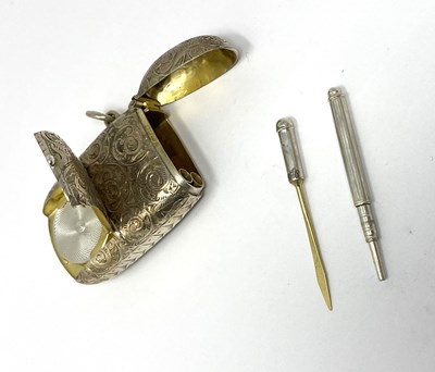 Lot 12 - A VICTORIAN SILVER PATENT COMBINATION VESTA, SOVEREIGN AND STAMP CASE, WILLIAM NEALE OF BIRMINGHAM, CHESTER, 1887