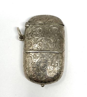 Lot 12 - A VICTORIAN SILVER PATENT COMBINATION VESTA, SOVEREIGN AND STAMP CASE, WILLIAM NEALE OF BIRMINGHAM, CHESTER, 1887