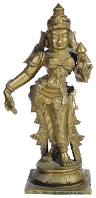 Lot 55 - A BRONZE FIGURE OF SRI DEVI