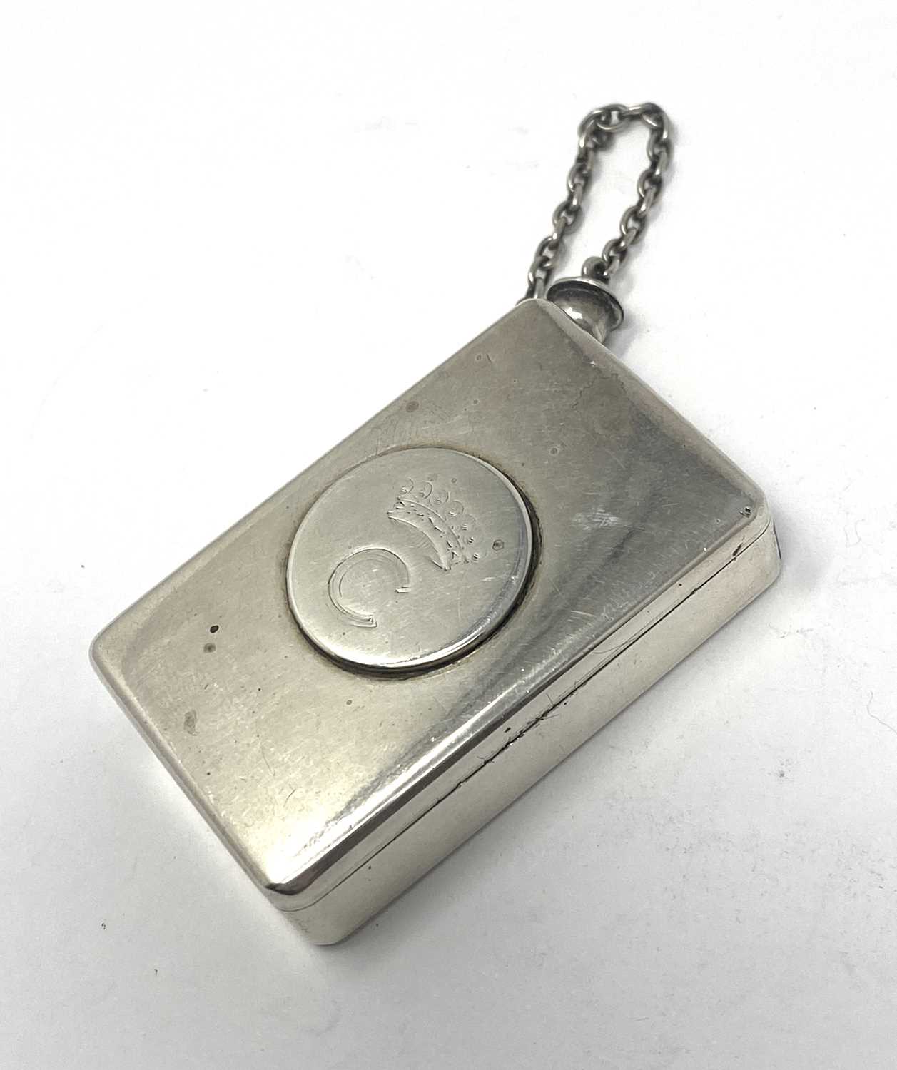 Lot 51 - A VICTORIAN SILVER COMBINATION VESTA AND SLOW MATCH CASE, WRIGHT & DAVIES, LONDON, 1881