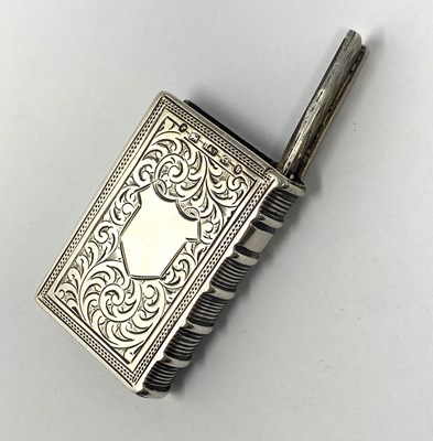Lot 84 - A VICTORIAN SILVER VESTA CASE, HILLIARD & THOMASON, BIRMINGHAM, 1882