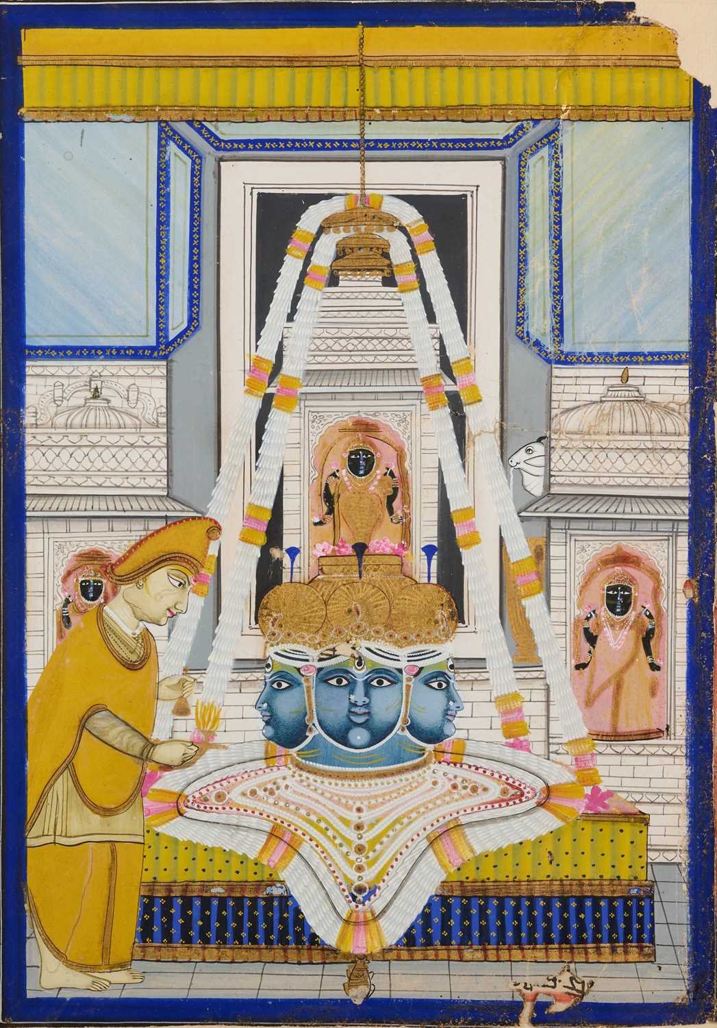 Lot 80 - EKLINGJI AT THE ROYAL TEMPLE OF MEWAR, RAJASTHAN, 19TH CENTURY