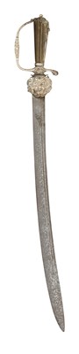 Lot 85 - AN ENGLISH SILVER-HILTED HUNTING SWORD, LONDON SILVER HALLMARKS FOR 1741