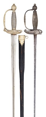Lot 76 - A SILVER-HILTED SMALL-SWORD BY FEESEY, CUTLER TO HIS MAJESTY, PALL MALL
