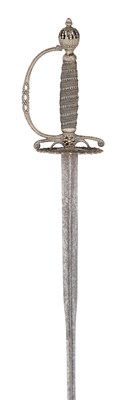 Lot 81 - AN ENGLISH SILVER-HILTED SMALL-SWORD, CIRCA 1775, LONDON SILVER HALLMARKS