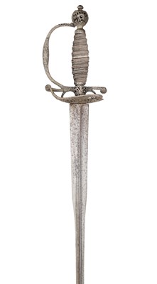 Lot 80 - AN ENGLISH SILVER-HILTED SMALL-SWORD, LONDON SILVER HALLMARKS FOR 1754