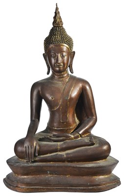 Lot 76 - A BRONZE FIGURE OF BUDDHA