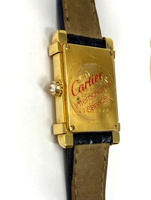 Lot 549 - CARTIER, TANK CHINOISE, REF.2305: GOLD AND DIAMOND LADY'S WRISTWATCH, SWISS, CIRCA 1998
